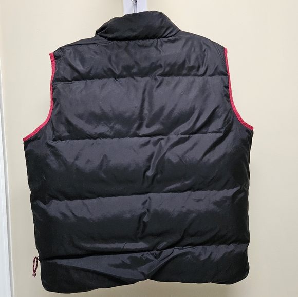 LL Bean Vest Womens Large Black/Red Goose Down Puffer Reversible Zip - Picture 4 of 6